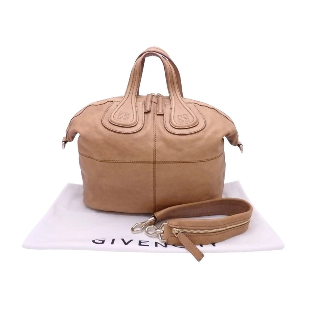 Givenchy Nightingale Leather 2way Shoulder Bag Brown Gold
